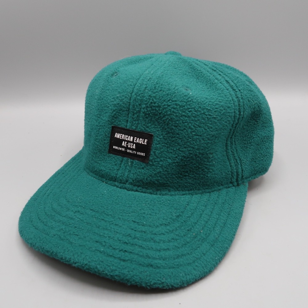 American Eagle Outfitters Turquoise Blue Green Fleece Strapback Hat Cap